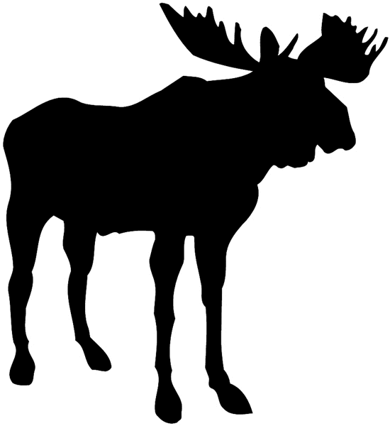 Moose silhouette vinyl sticker. Customize on line.  Hunting 054-0129